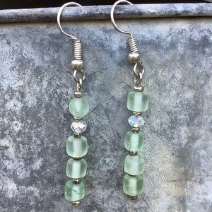 Faux Sea Glass Earrings.
